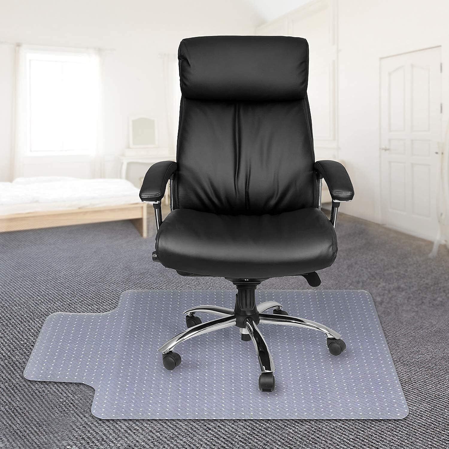 Clear PVC Office Chair Mat for Carpet - 120x90cm Desk Protector-image