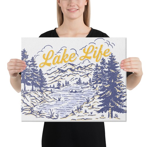 Estampado en lona retro Lake Life 12"", 16"", 18"" , 20", 24"", 36 - Imagen 5 de 7
