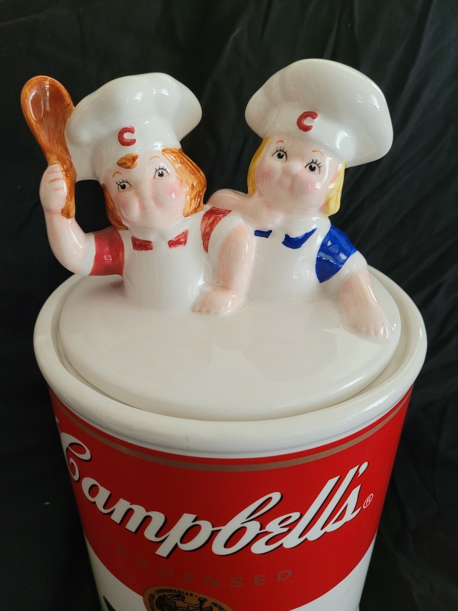 Vintage Estate Campbell's Soup Can Cookie Jar Ceramic 12
