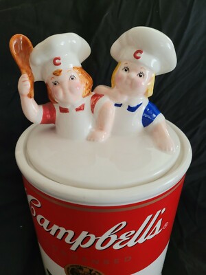 キャンベルキッズ クッキージャー(未使用) Vintage Estate Campbell's Soup Can Cookie Jar Ceramic 12