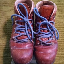 Vintage Merrell Men's Hiking Boots Brown - 100% Leather - Size 8 D