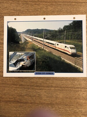 INTER CITY EXPRESS-ENCYCLOPEDIA-TRAINS-ORBIS-FACT-CARD-SYSTEM-UK-FAB-CONDITION