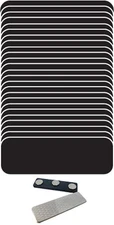 25 BLANK 1 X 3 BLACK/ WHITE NAME BADGE KIT (U) TAGS 1/4" CORNERS MAGNETS