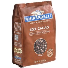 Ghirardelli 60 Cacao Dark Chocolate .5M Baking Chips 5 lb. - 2/Cas WS-40841722