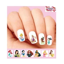 Waterslide Nail Decals Set of 20 - Disney Princesses Cinderella, Tiana Assorted