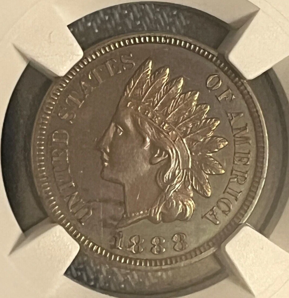 1888 Indian head cent , Choice Proof NGC - 63 , - Image 3 of 4