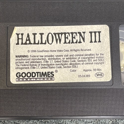Halloween III 3 Season of the Witch VHS 1982, 1996 Horror - Bild 6 von 7