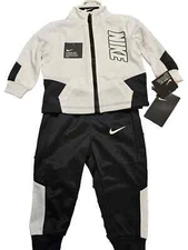 NEW Nike Infant Boys 2 Piece Jogging Set~Tracksuit ~White, Black, Size 24 months