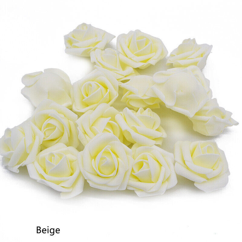 200Pcs 4cm Artificial Foam Rose Flowers Heads For Bridal Wedding Party