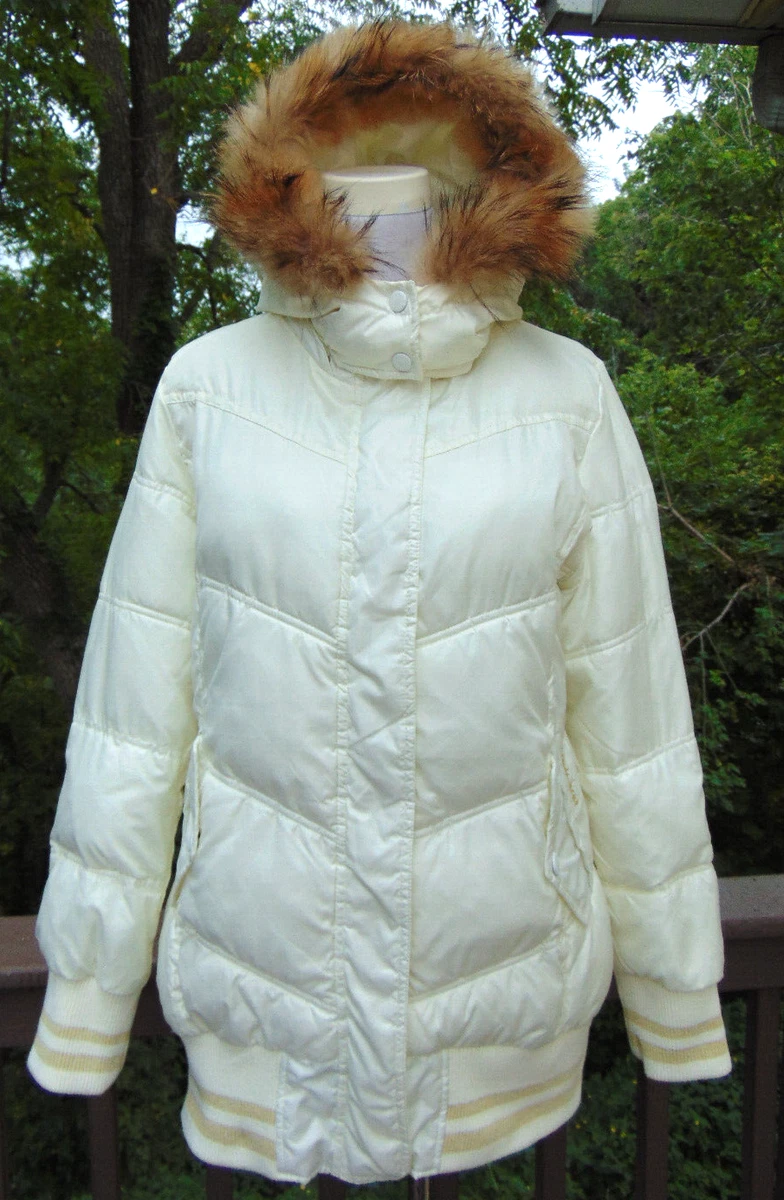 Puffer coat with top raccoon fur hood