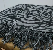 womens scarf  long, wide, decorative, with fringes by pashmina
