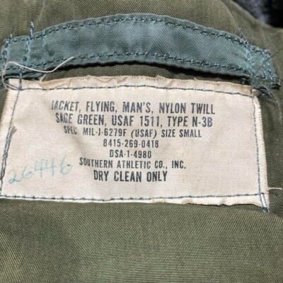 Used 60s US Army N-3B Flight Jacket, Size S, 1964, Coyote Fur | eBay