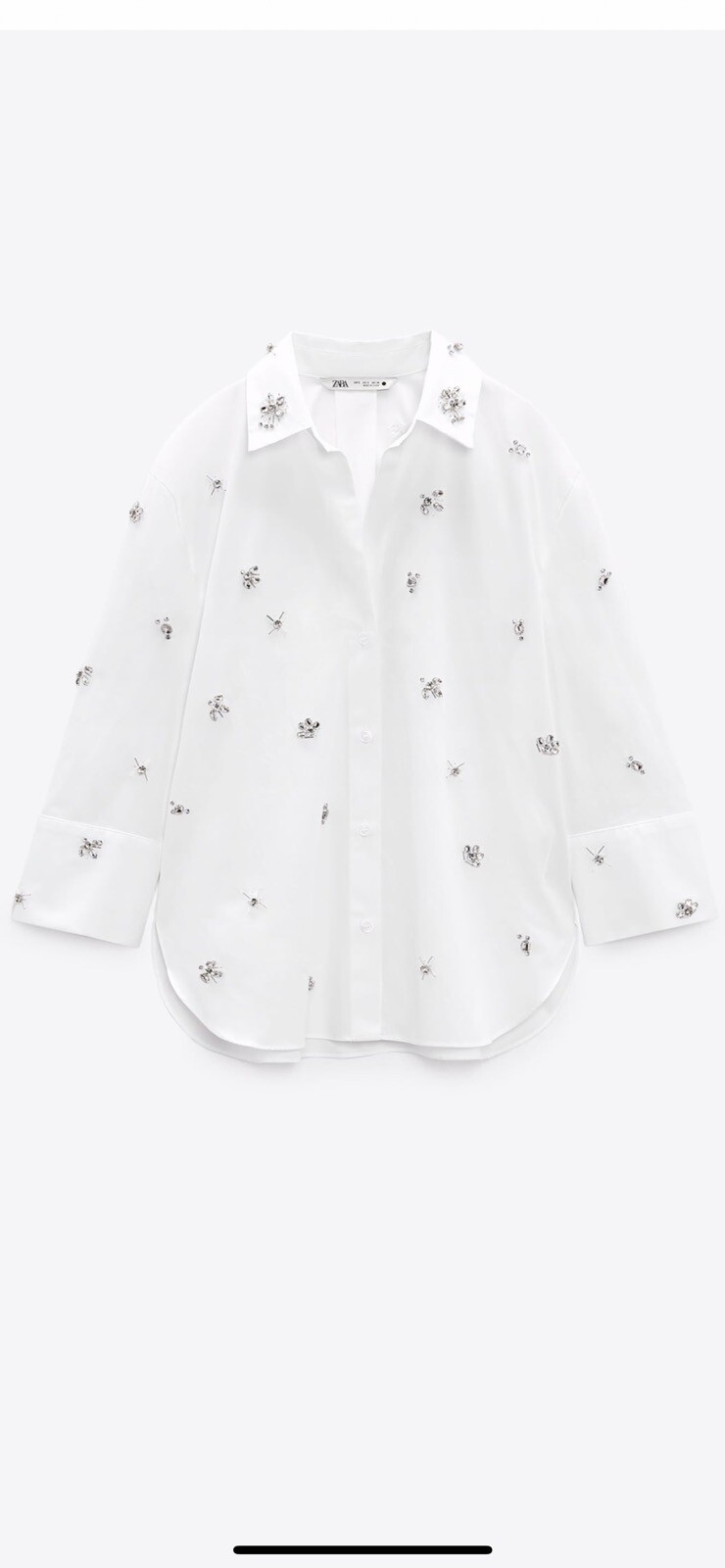 100% Authentic ZARA Jewel Poplin Shirt $89.90+Tax Size: XS