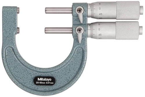 New Mitutoyo Outside Limit Vernier Micrometer 25-50mm for Go / No-Go Inspection