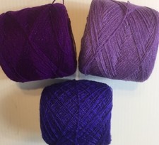 Lace yarn Crystal Color 976/632/55A. Acrylic/Rayon. 900 yards Each.1 lot of 3.