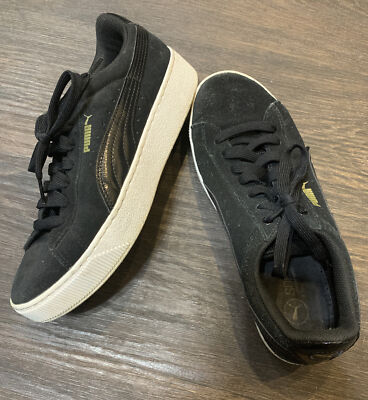 Puma Suede Vikky Platform Black Womens Size 363287 05