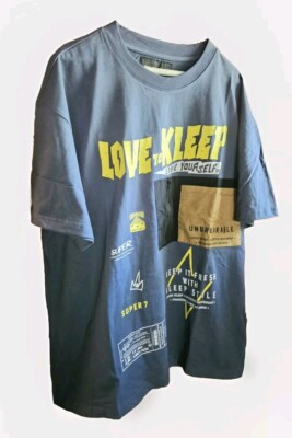 Kleep Style Love To Kleep Love Yourself Phresh Mens T-Shirt Size Large Ming Blue