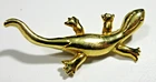 VTG LONG PIN SALAMANDER GECKO LIZARD ? Brooch gold tone metal COSTUME JEWELRY