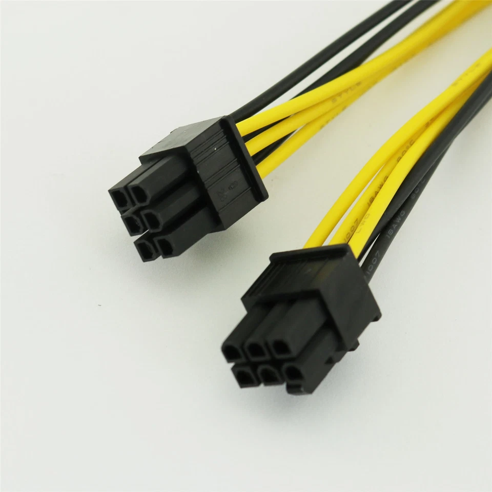 PCI-E 6+2 Pin 8Pin to Dual 6 Pin PCI Express Power Adapter Y Splitter Cable 20cm - Image 4 of 4