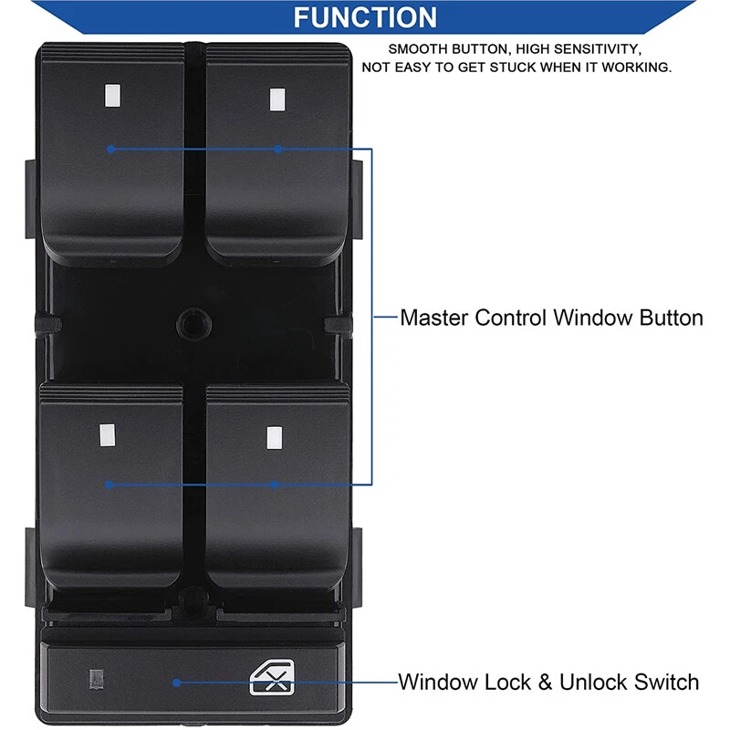 Power Window Control Switch for 2007-2016 GMC Acadia Red Light 25789239 901-990 - Изображение 4 из 4