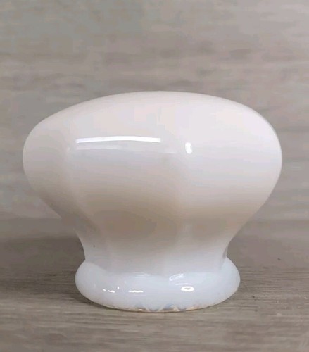 Milk Glass Door Knob 8 Point Octagonal 2" Face 1 5/16" Base Rounded Top - Picture 5 of 6