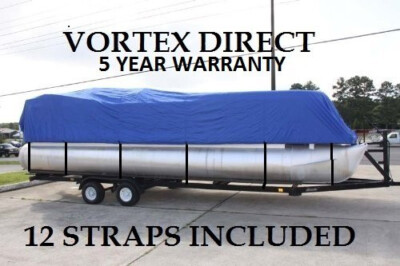 VORTEX DIRECT 24 ft Pontoon Boat Cover for Tracker Pontoon Boats, ROYAL BLUE