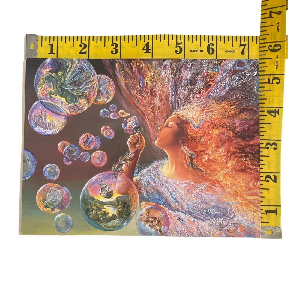HTF Josephine Wall New VTG Blank BUBBLE FLOWER Greeting Card TRACKING Fairy - Image 2 of 4