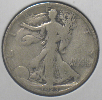 1923-S U.S. Silver Walking Liberty Half Dollar 50c VG Details 90% Silver