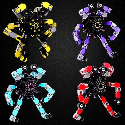 NEW Fingertip Deformable Mechanical Top - DIY Finger Spinner- 4-Spinners in Box