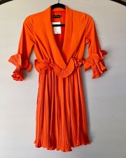 Pretty Little Things Women’s Pleated Dress (US Size 2) Orange