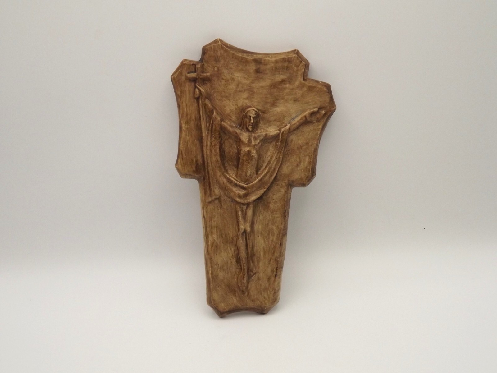 Vintage French Plaster Wall Plaque With Jesus Swathed in Robes Signed LACOME606
