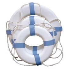 Taylor Made 371 17" White/Blue Vinyl Coated Foam Life Ring