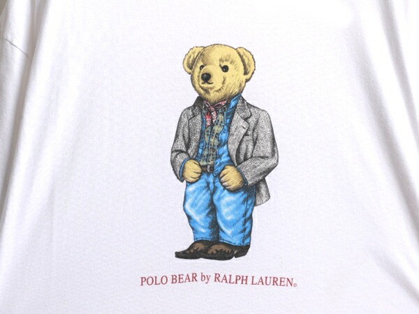 vintage 90s PoloRalphLauren PoloBearポロベア Ralph Lauren Polo Bear 90s USA Print Short Sleeve T-Shirt