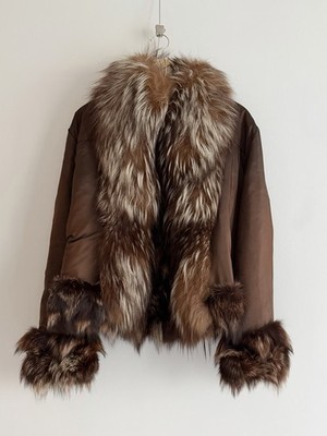 reversible fox fur jacket and puffer jacket fur collar echt fell fuchs echt pelz