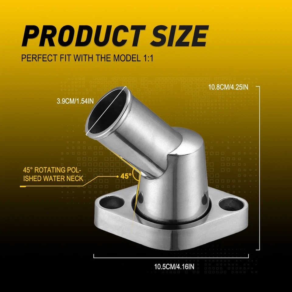 Carcasa termostato motores SBC BBC Chevy 302 283 305 327 350 400 396 427 454 Foto 2 de 4