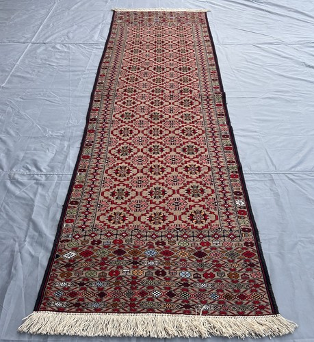 Afghan Sumak Malik Kilim Runner 2.8 x 9.7 Ft Handwoven Wool Hallway Rug