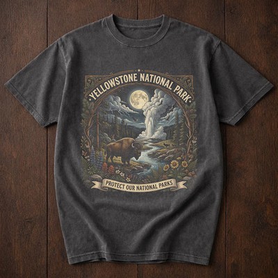 Yellowstone National Park Vintage Comfort Tee Retro Nature Gift