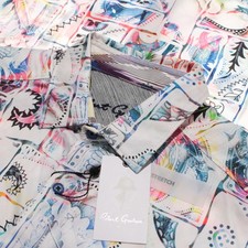 Robert Graham NWT Belize S/S Casual Button Down Shirt M Classic in White/Multi