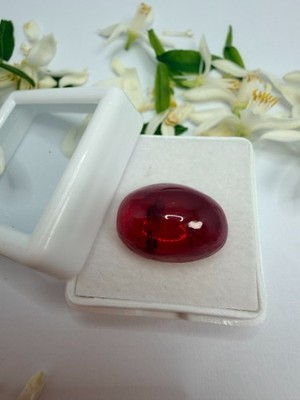 Certified 11 Ct Natural Burma Red Ruby Oval Cabochon Cut Loose Gemstone