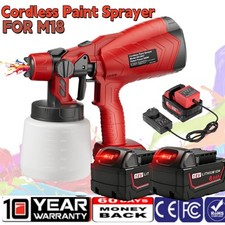 Cordless Paint Sprayer for Milwaukee 18V Li-ion Battery 1000ML HVLP Spray Gun