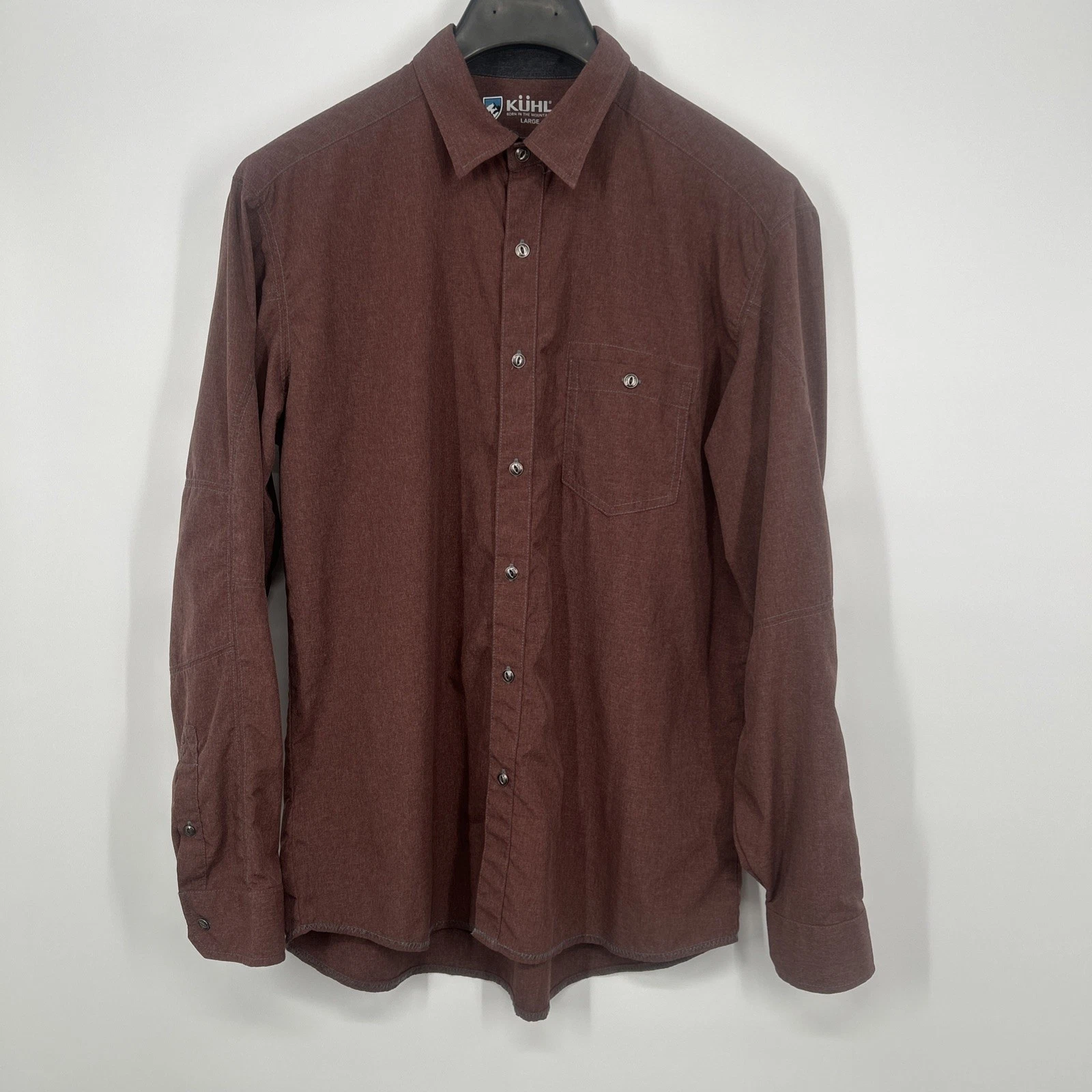 Kuhl Men’s Large Red Nylon Polyester Blend Long Sleeve Outdoor Hiking Shirt