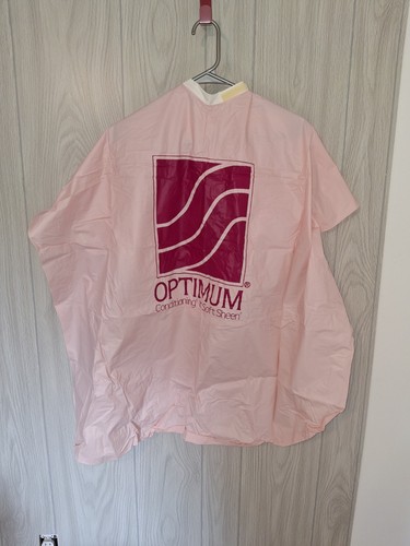 VTG 1980s Hair Salon Cape VINYL Pink With Logo Shampoo Perm Cutting