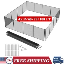 Swimming Pool Fence 4x12/48/72/108 FT Textilene Mesh Removable for Inground Pool
