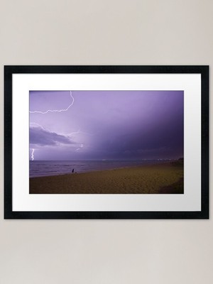 Blitz auf Hafen Phillip Bay aus gerahmtem Wandbild Poster Leinwanddruck Bild