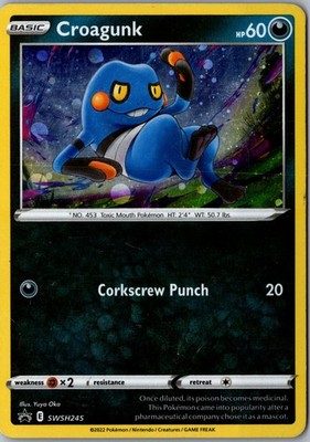 Croagunk Cosmos Holo SWSH245 Promo Sword and Shield Promo Cards LP Pokemon Card