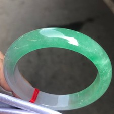 Certified Natural Grade AAA Ice Green Burmese Jade jadeite bracelet bangle 55MM