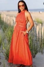 ZIMMERMANN Shelly Halter-neck Midi Dress Size 1