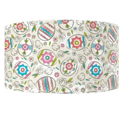 1.5'' (1 yard) Bunny Easter eggs boho abstract Grosgrain Ribbon 1169153