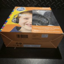 Kidz Gear Wired Black/Silver Headphones For Kids New In Box
