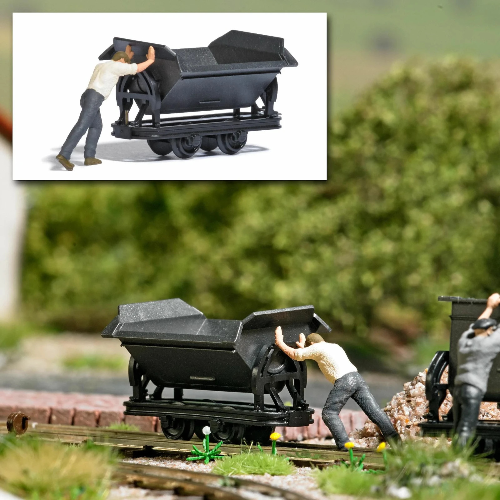 Busch 12450 Pushing a tipper wagon HO/OO Gauge